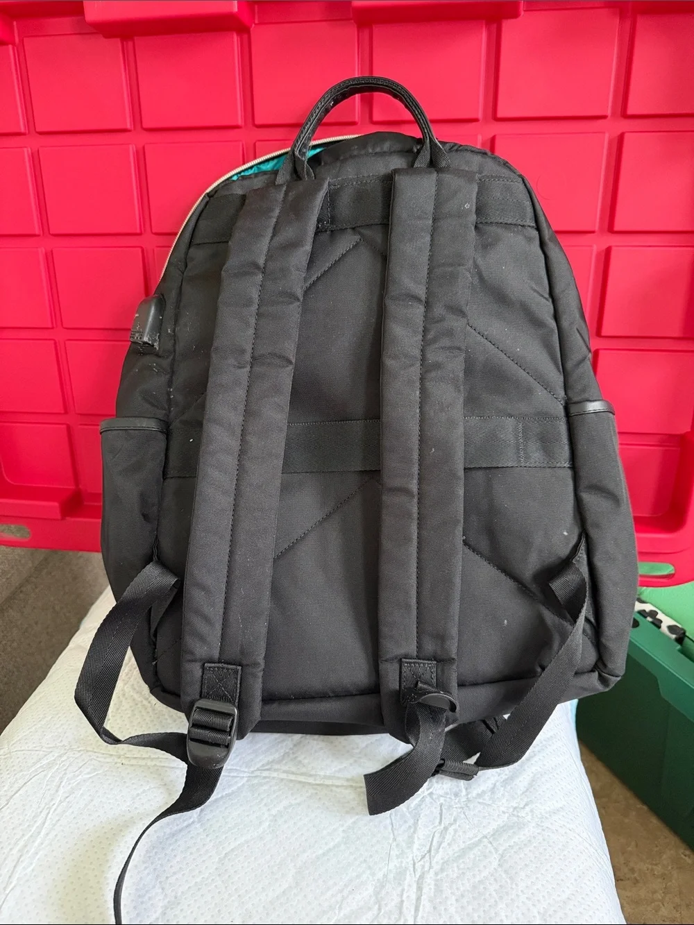 KROSER Black Laptop Backpack with Teal Interior